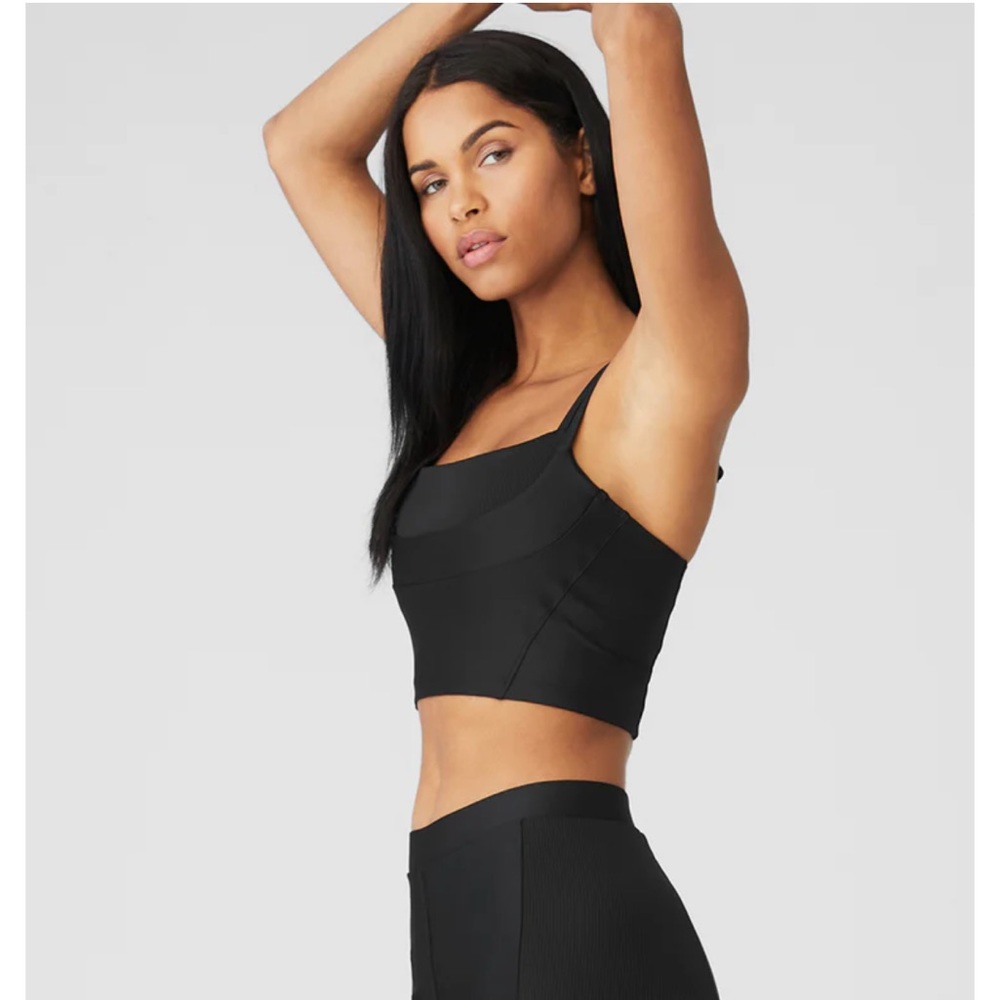 Alo Yoga Airlift Street Goddess Bra Tank Black